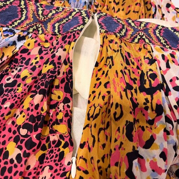 Anthropologie BHANUNI BY JYOTI Bohemian Animal Print Patchwork Maxi Skirt Size 2 - Picture 10 of 11